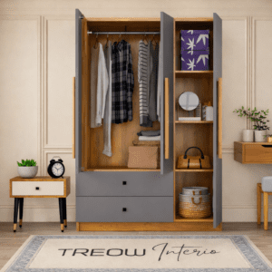 Treow Interio 3-Door Wardrobe – Premium Storage with Modern Elegance